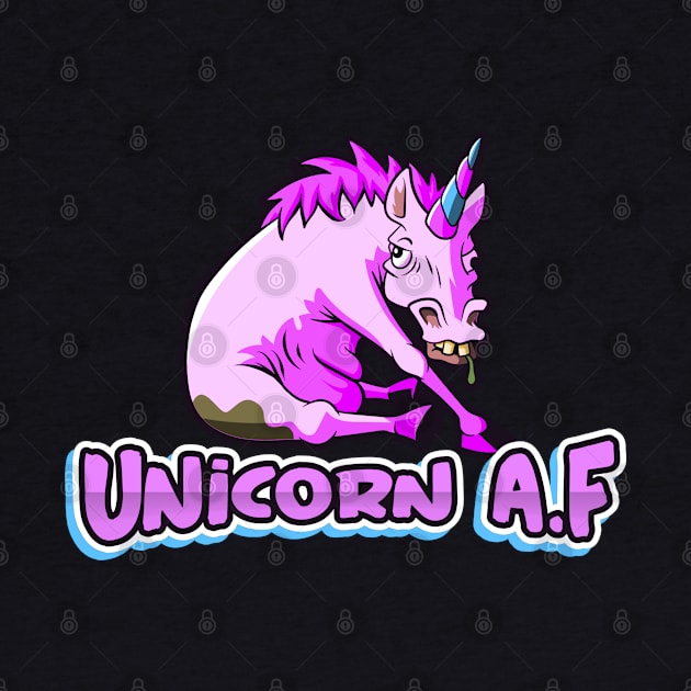 Unicorn AF, Funny Cute, Unicorn Gift, Unicorn Meme by Outrageous Tees